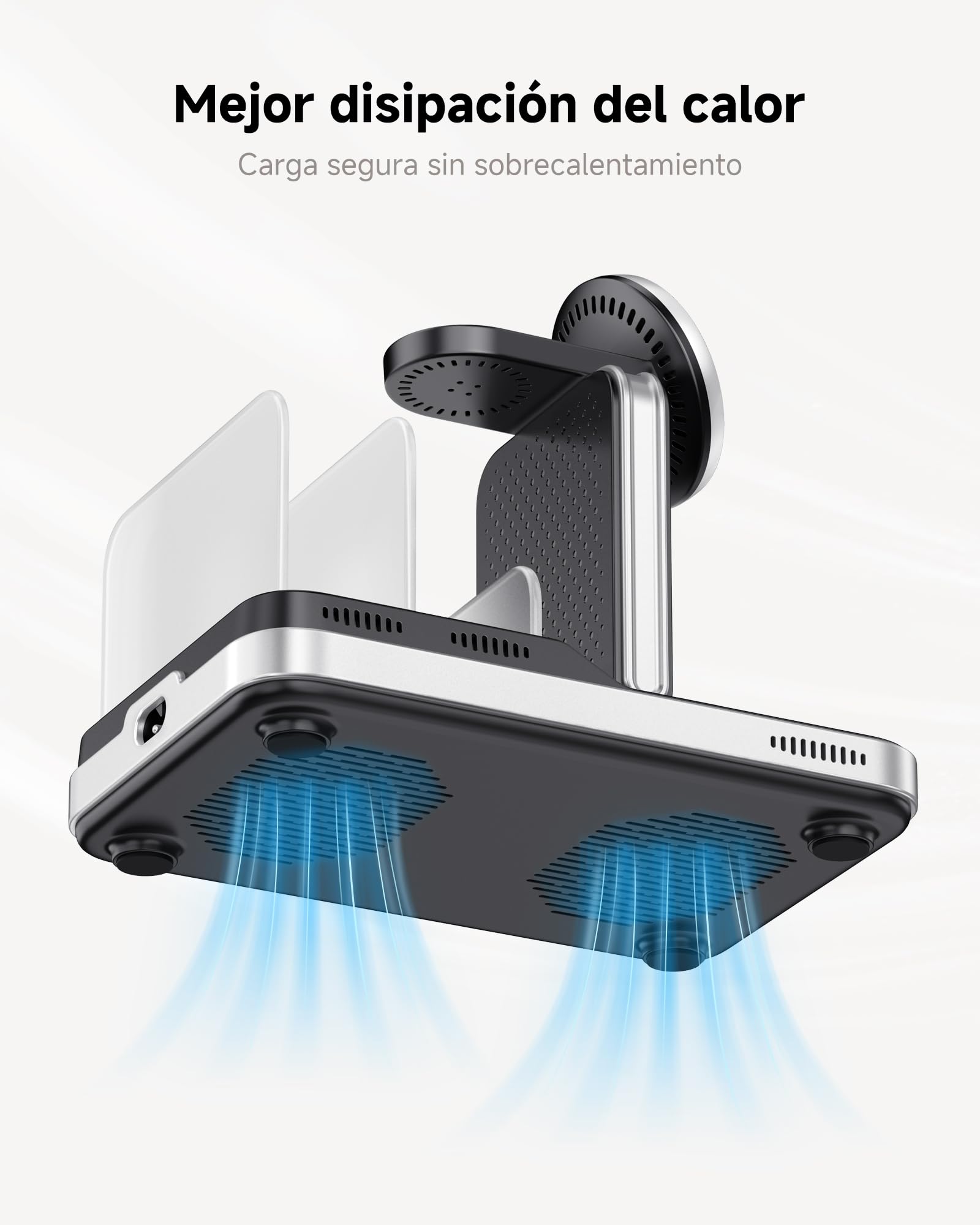 Cargador Inalámbrico 5 en 1 para iPhone 17, iWatch Ultra 3/11, para AirPods | Para iPad, Tableta, Switch, carga rápida 5W reloj, protecciones múltiples, refrigeración avanzada, SwanScout 901M