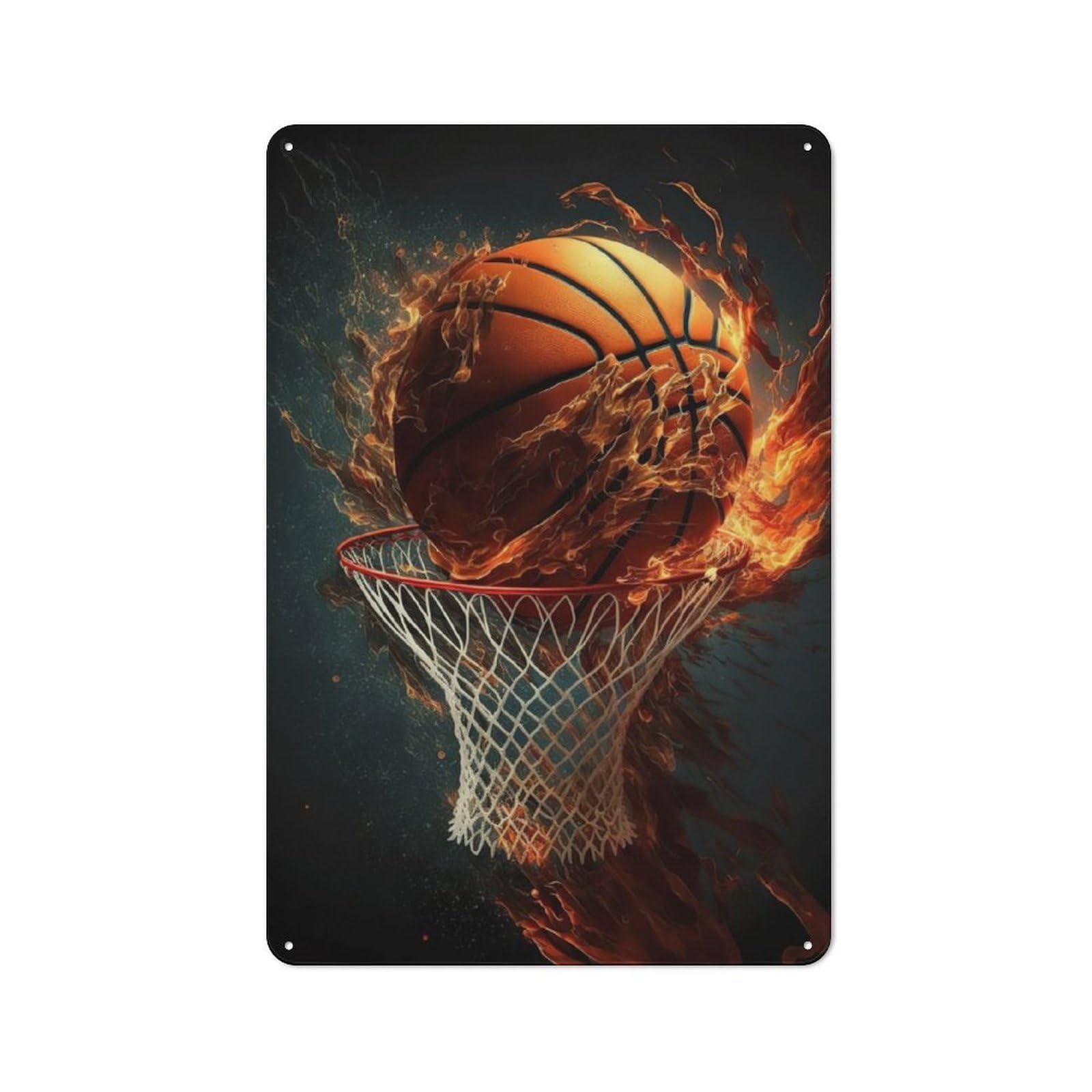 Junmoney Basketball Metal Wall Plaque For Bar Wall, Pub Room And Party Space, Gift For Friends, Dad Or Home Bar Owners, 30X20cm