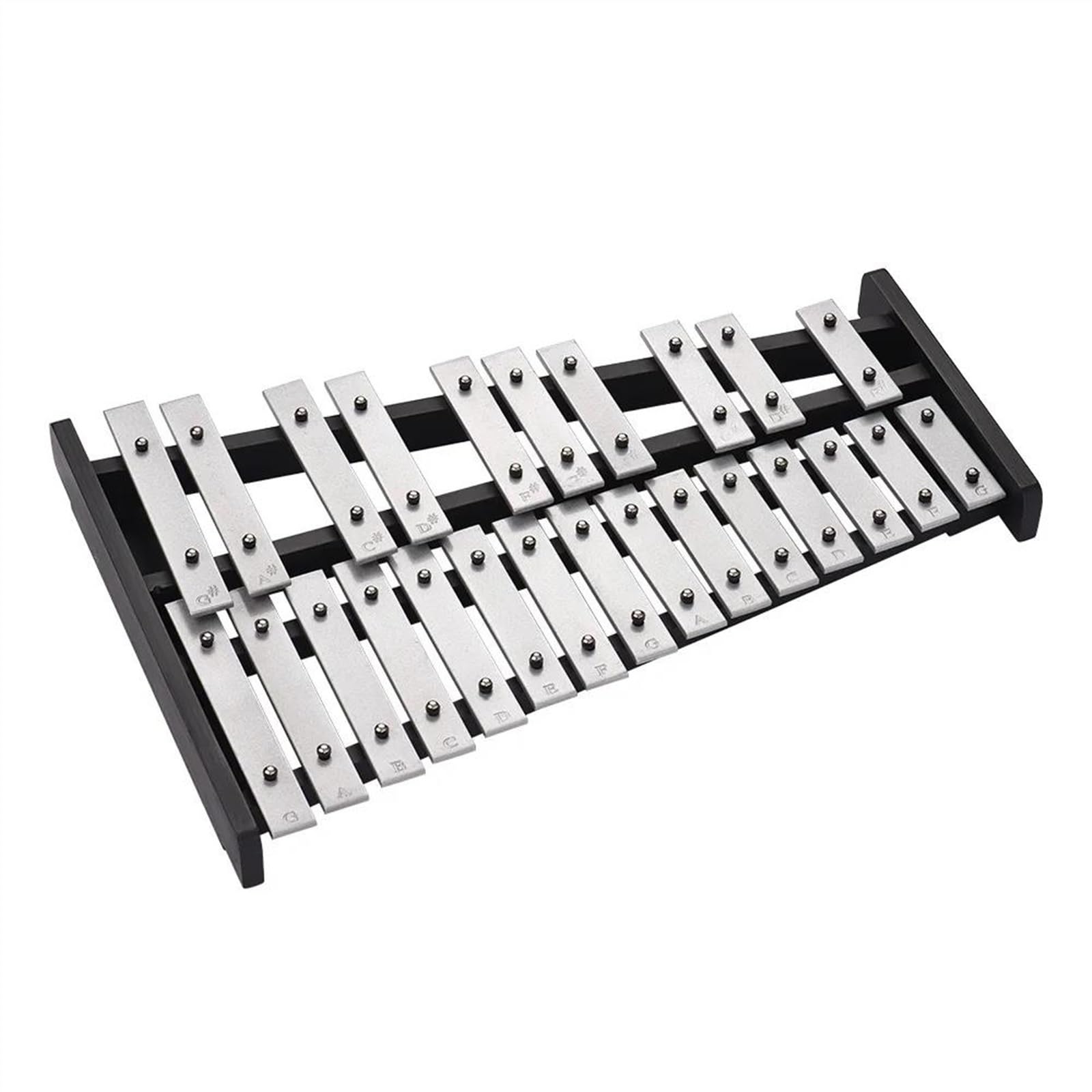Xilófono Glockenspiel Plegable De 25 Notas Base De Madera Percusión De Aluminio Con Transporte