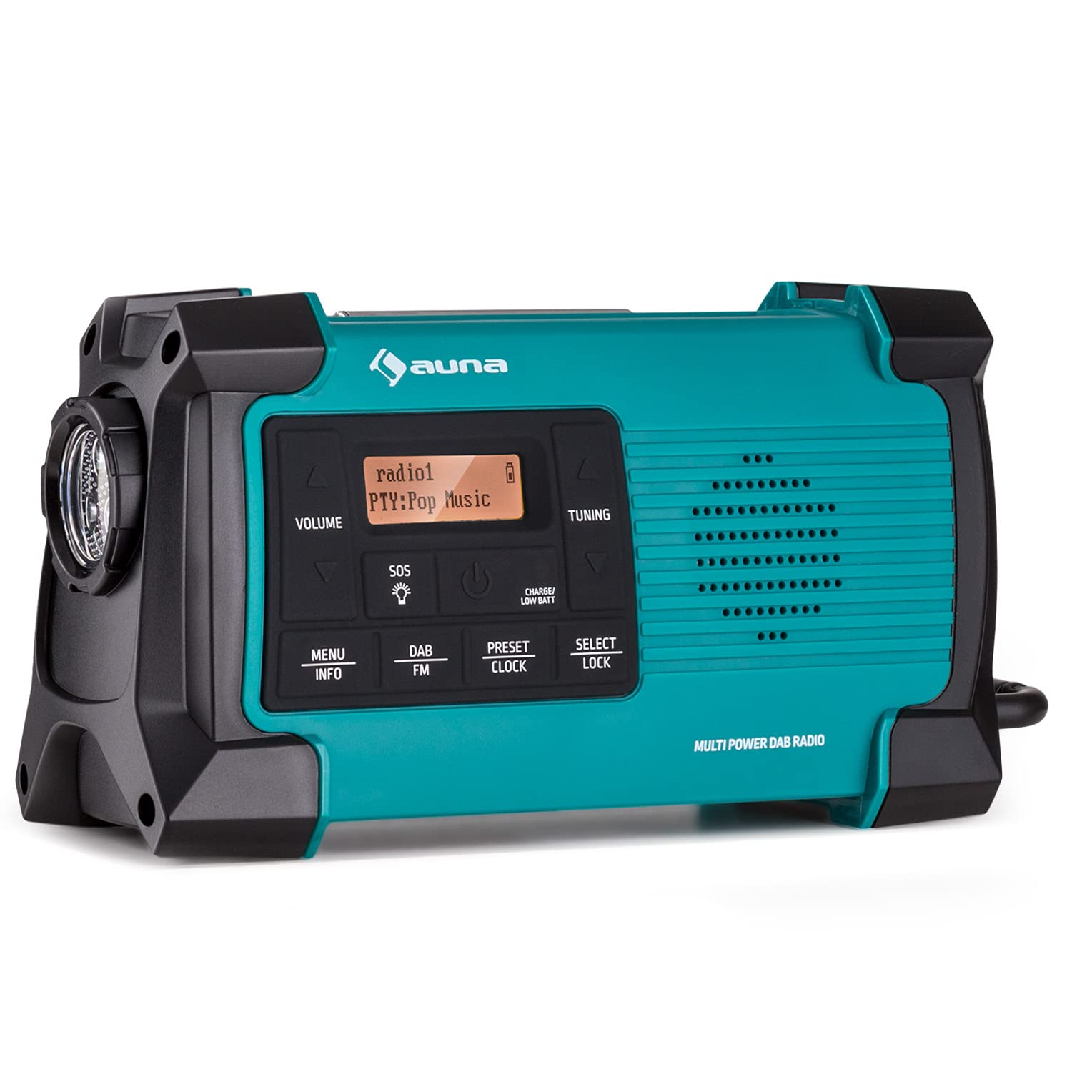 Auna Radio Portatil Pequeña Dab, FM/Dab/Dab+, Radio con Bluetooth, Altavoz Estéreo AUX Potencia con Pantalla LCD, Potencia 1W, Entrada Auriculares,Transistores Digital Entrada USB y Alarma