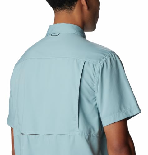 Image of Columbia Men Polyester Loose Omni-Shade Ridge Utility Lite Hiking and Trekking Short Sleeve Shirt