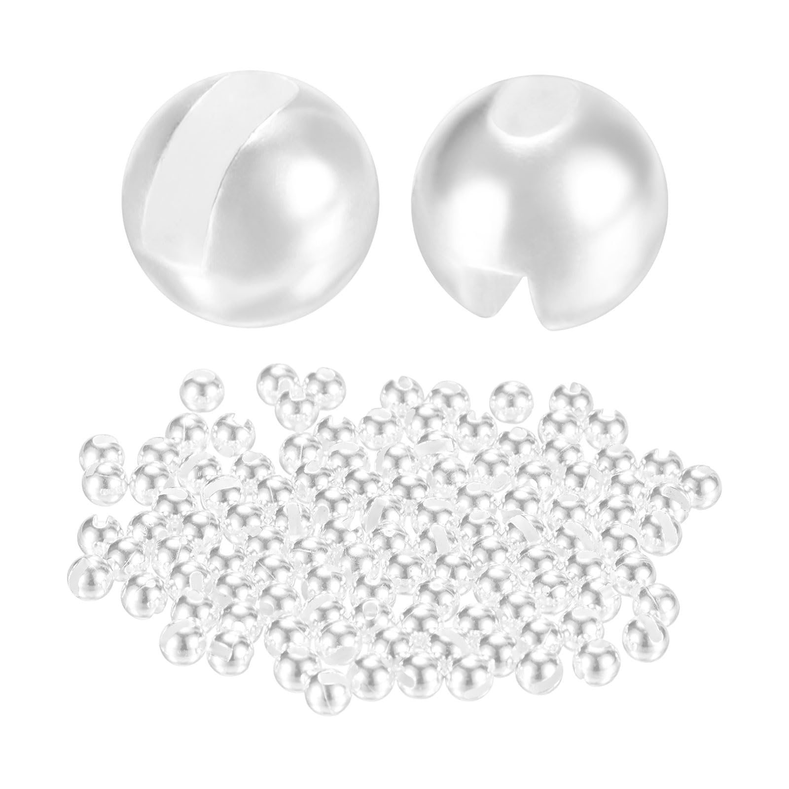 TIXIPEM 2.5mm Dia Tungsten Beads for Fly Tying [100PCS] - Slotted Head Ball for Tackle Craft & Fishing - [#16-18 - Silver Tone] Sink Deeper Faster Fly Fishing Materials