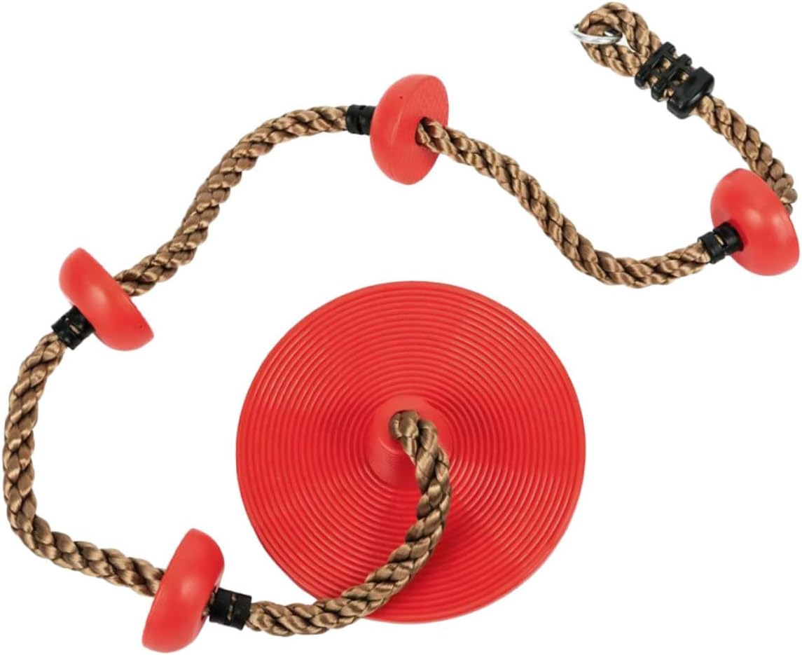 Sosoport Large Round Disk Swing for Kids Indoor Play Equipment for Boys and Girls Sturdy and Colorful Climbing Swing Heavy-Duty Chains for Backyard Fun