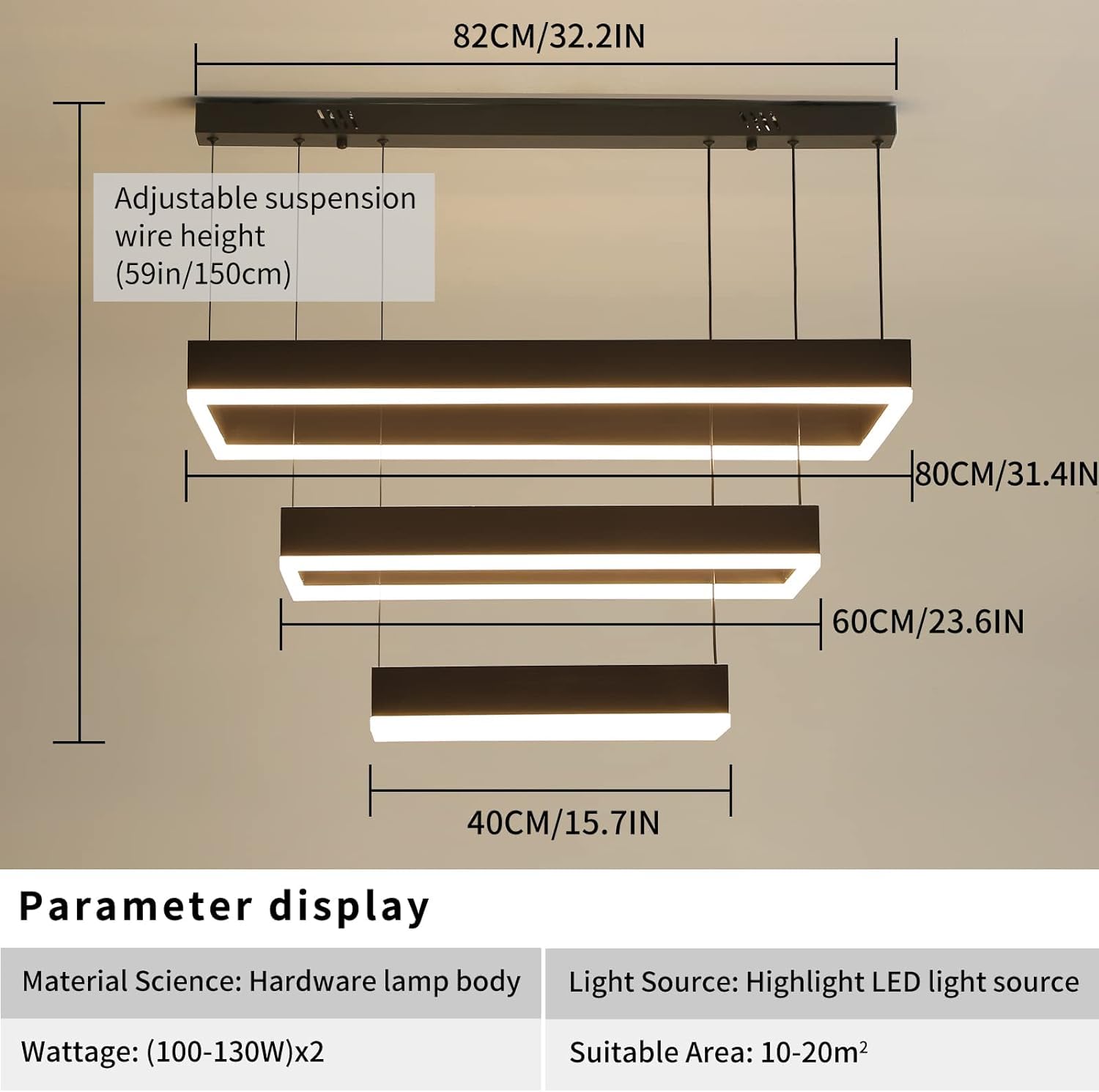 YANSUN Modern LED Flush Mount Ceiling Light, 4 Rings LED Black Lighting Fixture For Kitchen, Living Room, Bedroom, Laundry Room H-CL039 - The Home Depot - View #5