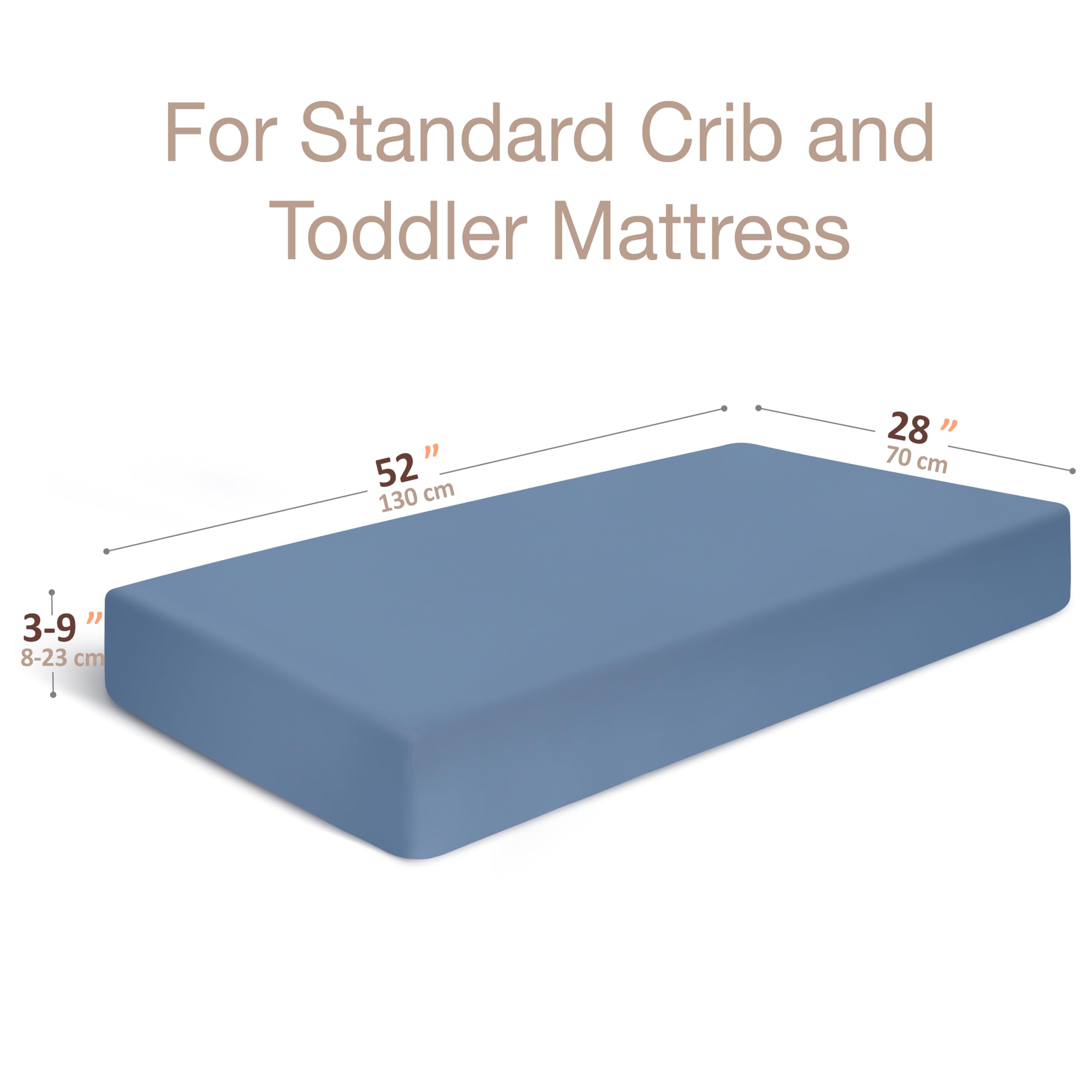 Lenzuolo per culla organico, 100% cotone, lenzuolo standard per culla (132 x 71 cm), lenzuolo con angoli per culla per bimbi e ragazzi neutri, lenzuola per bambini (fiore blu 3D)