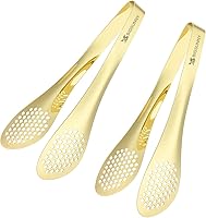 Vista 10 de MSY BIGSUNNY Pinzas de acero inoxidable para bufé, pinzas de cocina resistentes para cocinar y servir (negro, pinzas para servir de 11 pulgadas)