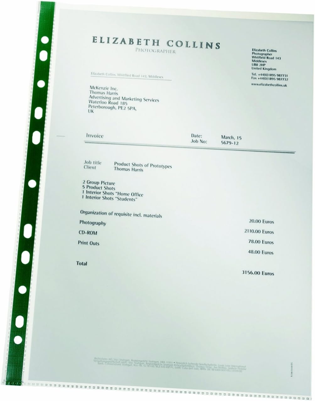 Leitz Premium Everyday Punched Pocket with Green Strip, Pack of 100, Holds up to 20 A4 Sheets, Transparent, 80 Micron PP Material, 47710002