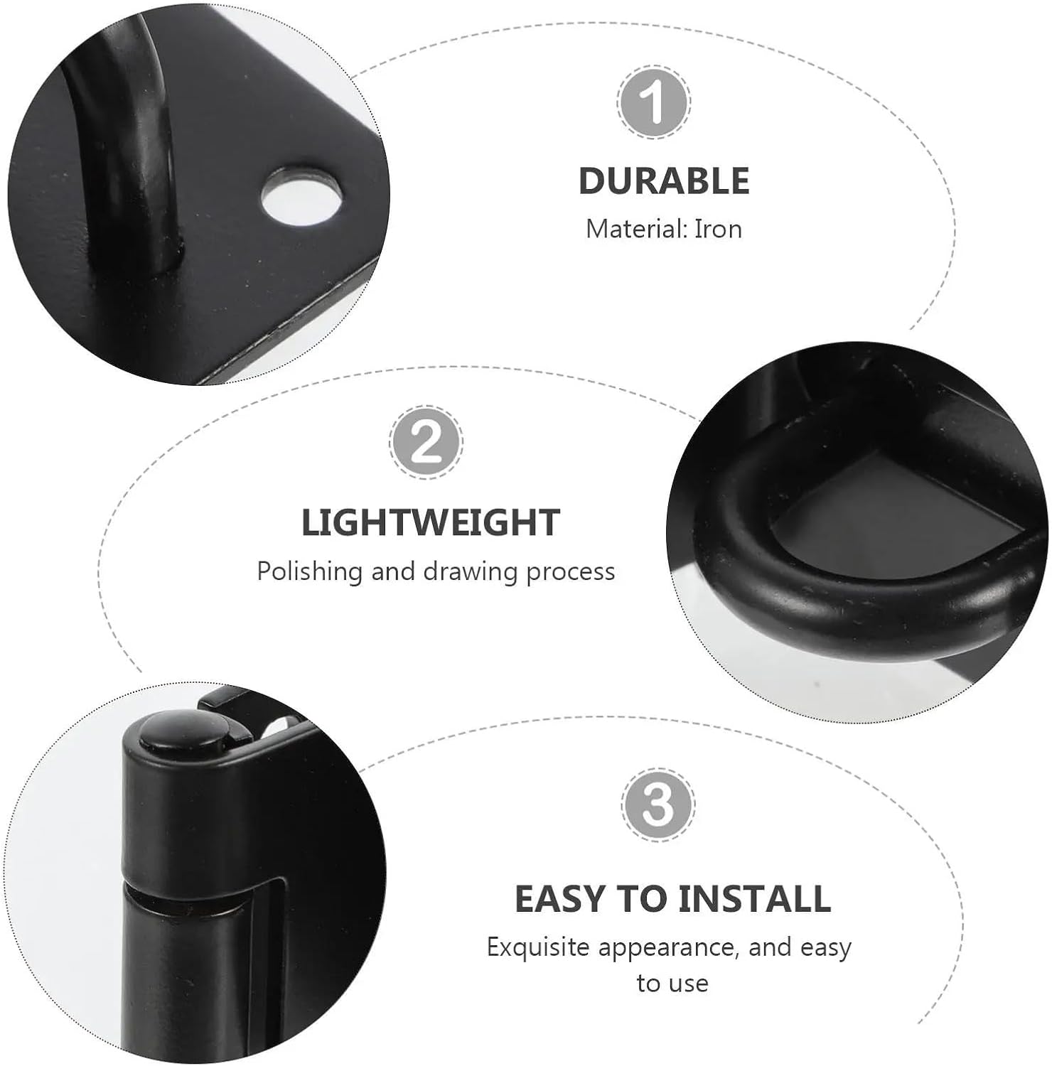 Hasp Lock 4Pcs Black Right Angle Door Knob Latches Stainless Steel Cabinet Locks Hasp Padlock for Doors, Cabinets