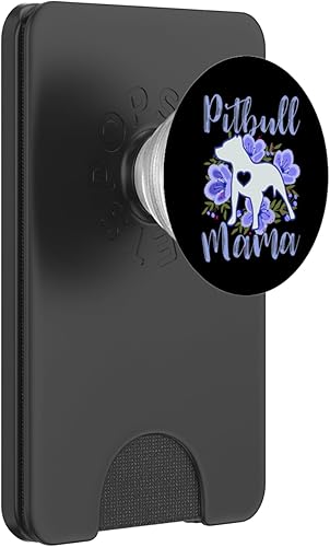 Miniatura 7 de Pitbull Mama - Soporte y agarre para teléfonos y tabletas, diseño de flores, color azul, Negro