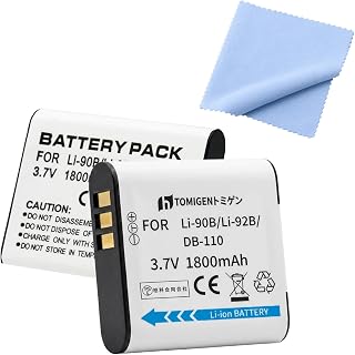 対応 LI-92B/90B 専用バッテリー 2 個セット 3.7V 1800mAh DB-110 撮影クリーニングクロス贈呈6I2 [並行輸入品] | Li90B SH-1 SH-2 SH-3 SH-50 SH-60 TG-1 TG-1 Tough TG-1 His Tough TG-1 iHS Tough TG-2 TG-2 Tough TG-3 TG-3 Tough XZ-2 TG-5