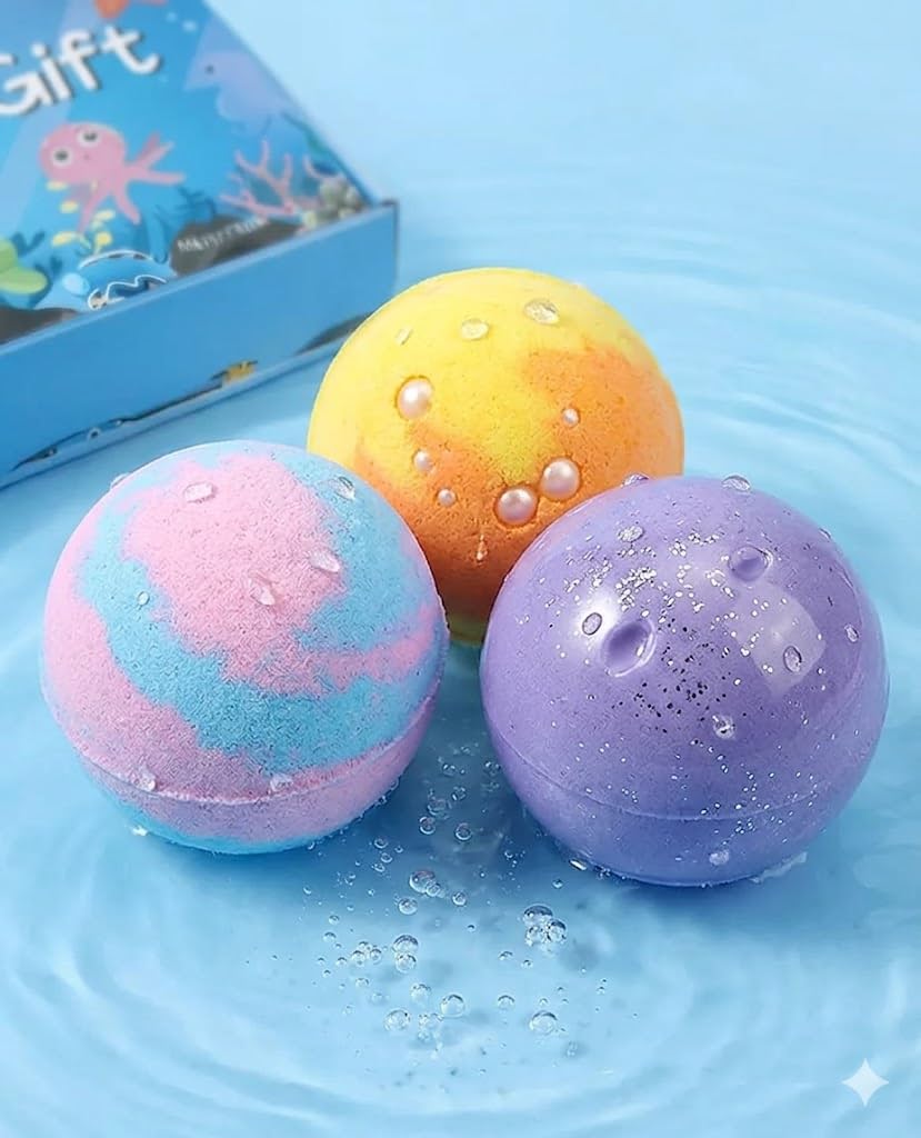 Kids Bath Bomb Set with Surprise Toys Inside, 3 Colorful Fizzies for Bubble Tub Fun, Easter Basket Gift for Boys Girls (3Pcs SET)-image-35