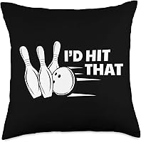 Vista 4 de Bowling Skittles Pin Bowling Pins Bowler Apparel I´ D Hit Pin Skittles Bowling Club - Almohada de 16 x 16 pulgadas, multicolor