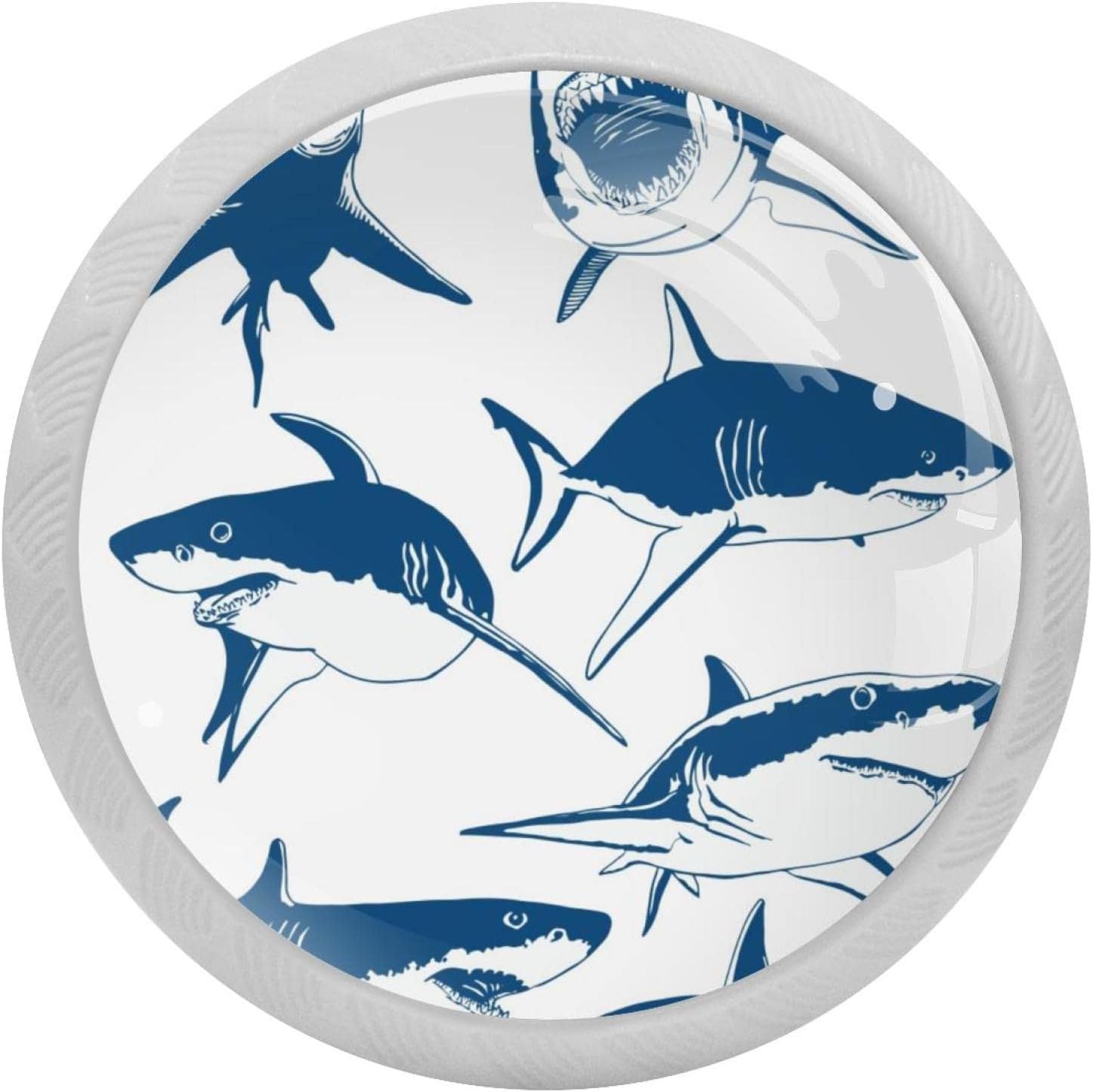 Tirador ergonómico para cajón de cristal de tiburones atacante peligro, mango ergonómico de 30 mm que brilla en la oscuridad para muebles de cocina, aparador, armario, armario