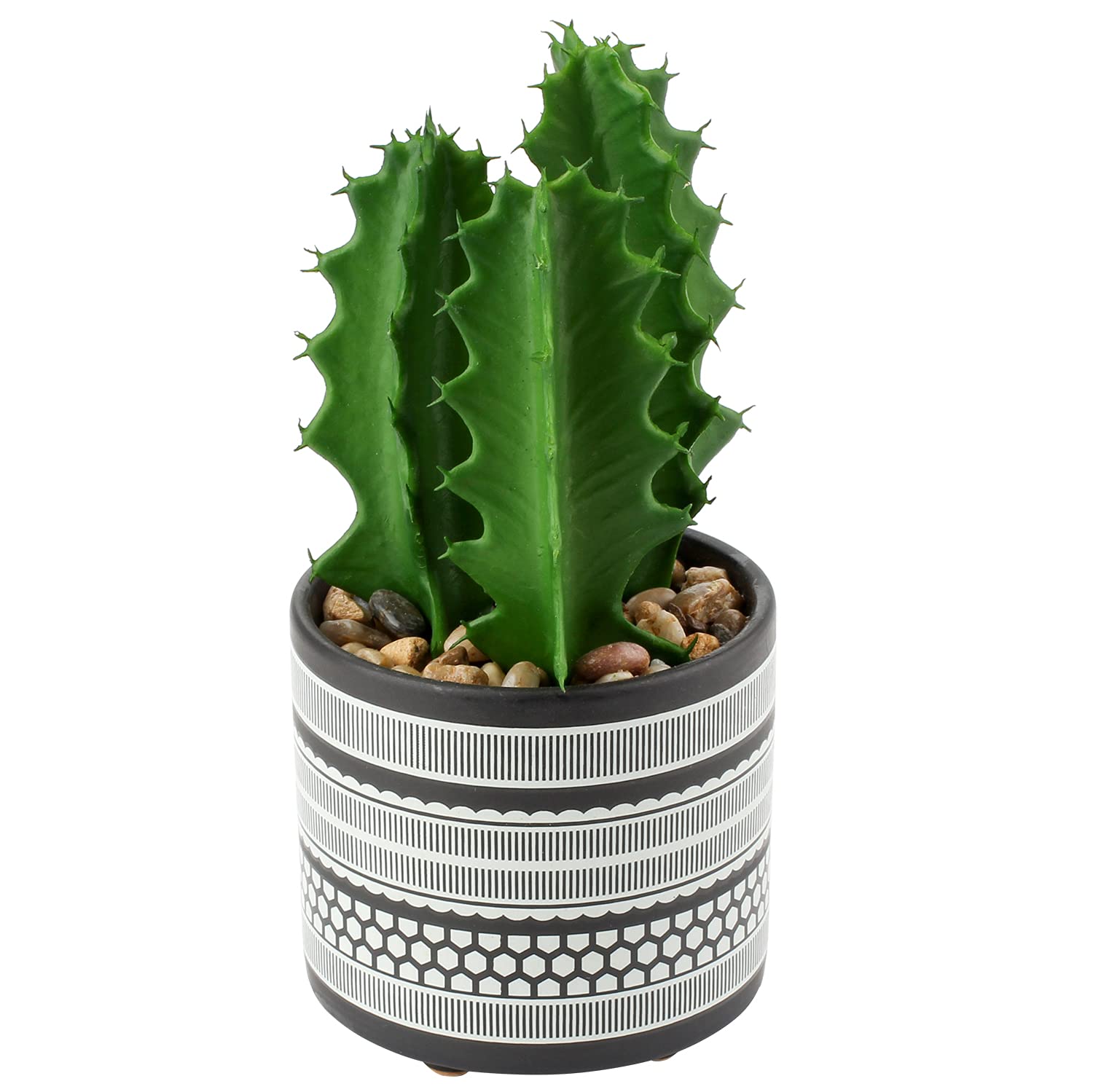 Briful Artificial Cactus Plant in Black Ceramic Pot