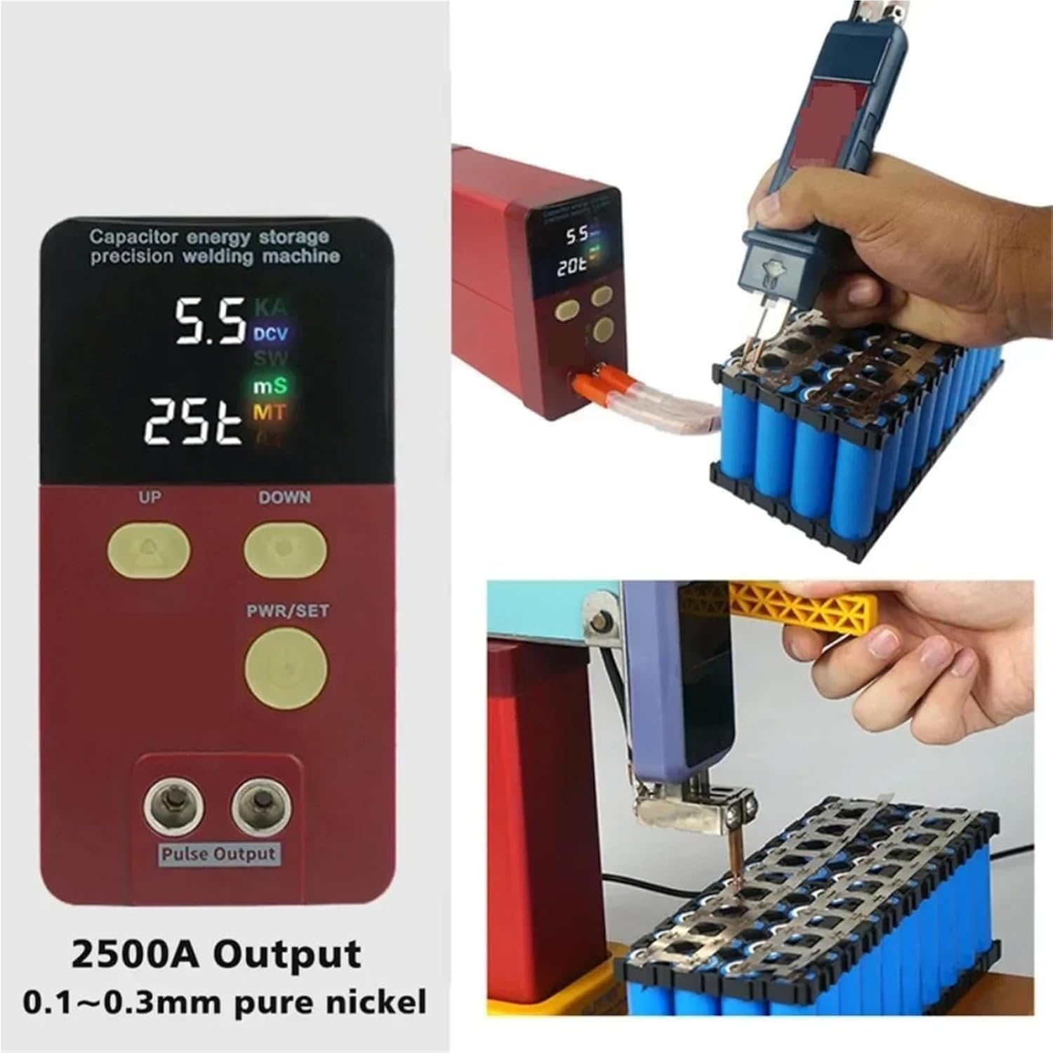 12 kW spawarka punktowa z baterią, pojemnością do przechowywania, do czystego niklu 0,2 mm i 0,1 do 0,3 mm, 1800 A, do użytku domowego.
