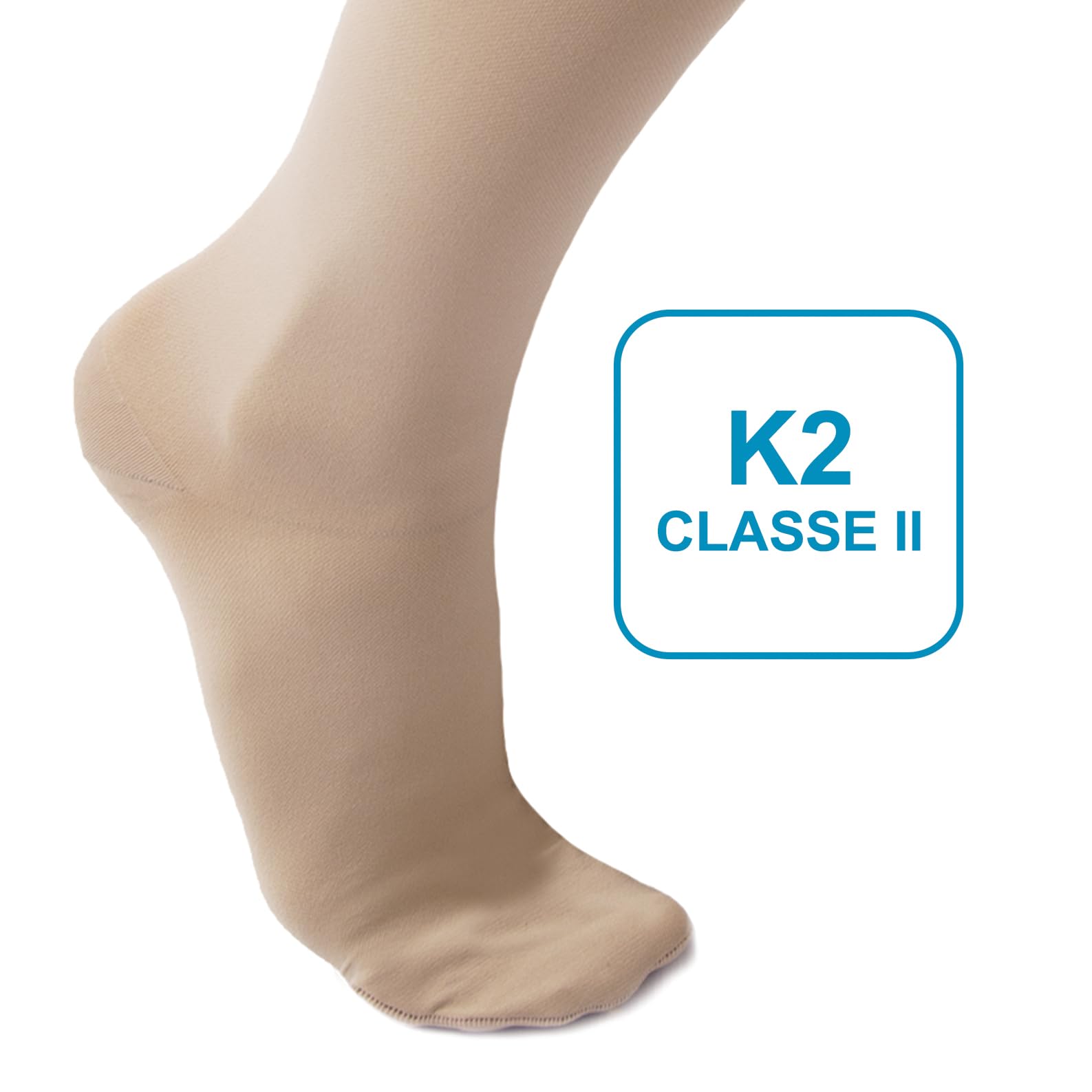 Beman 419C - Collant Medicali K2 Classe 2, Compressione Graduata 23-32 mmHg, Punta Chiusa Unisex, Tallone Rinforzato e Cuciture Piatte, Elastici Resistenti
