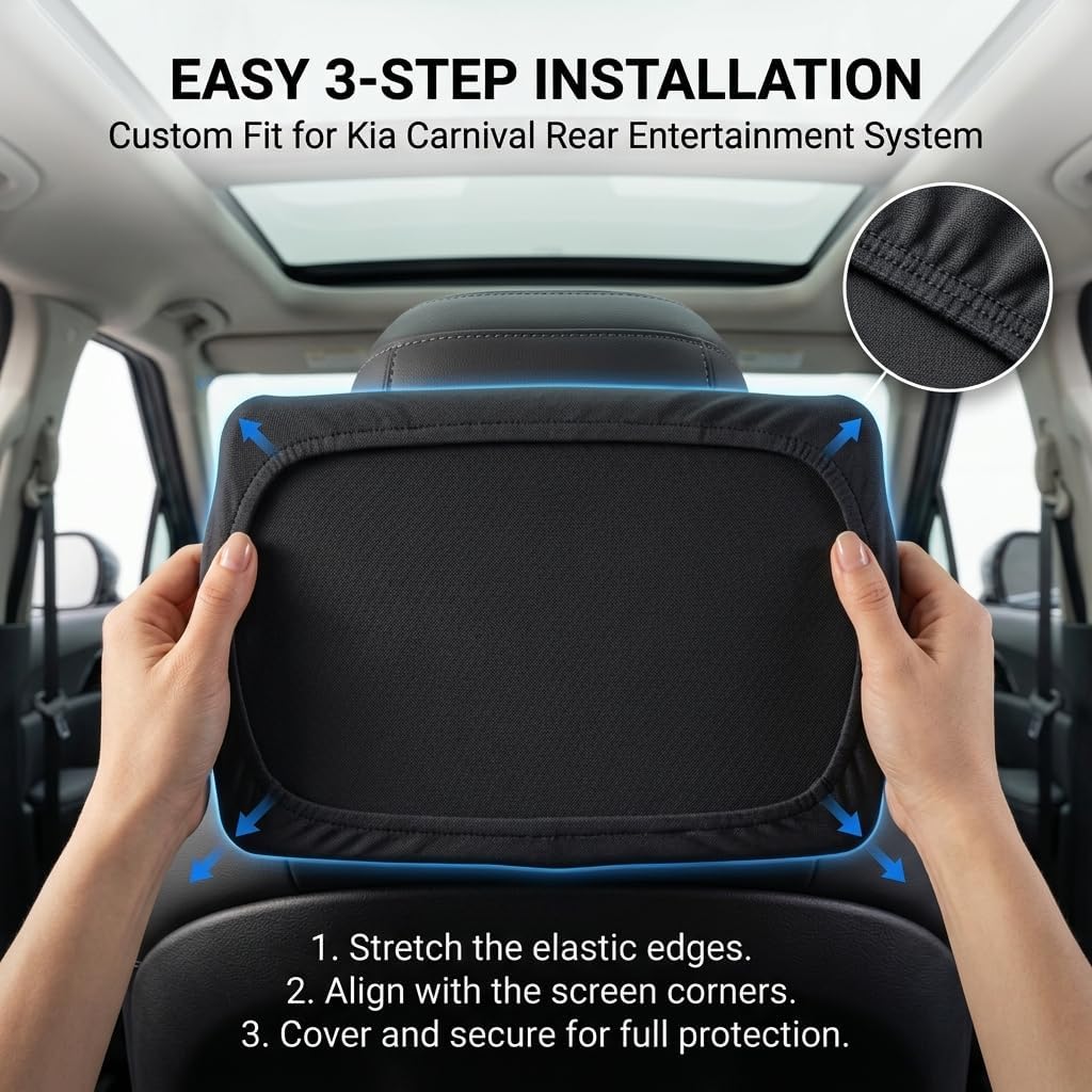 2 Pack Neoprene Protective Padded Cover for Rear Seat Entertainment Screen | Compatible with 2018–2025 Lincoln Navigator | Shockproof Dustproof Scratch Resistant