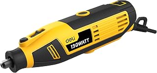 Deli EDL-DM03-E1 130W Mini Rotary Die Grinder Kit 220-240V~50/60Hz Electric Drilling Machine with 41Pc Accessories 6 Variable Speed 32000RPM Power Grinding Tool for Sanding Polishing Engraving (1Pc)