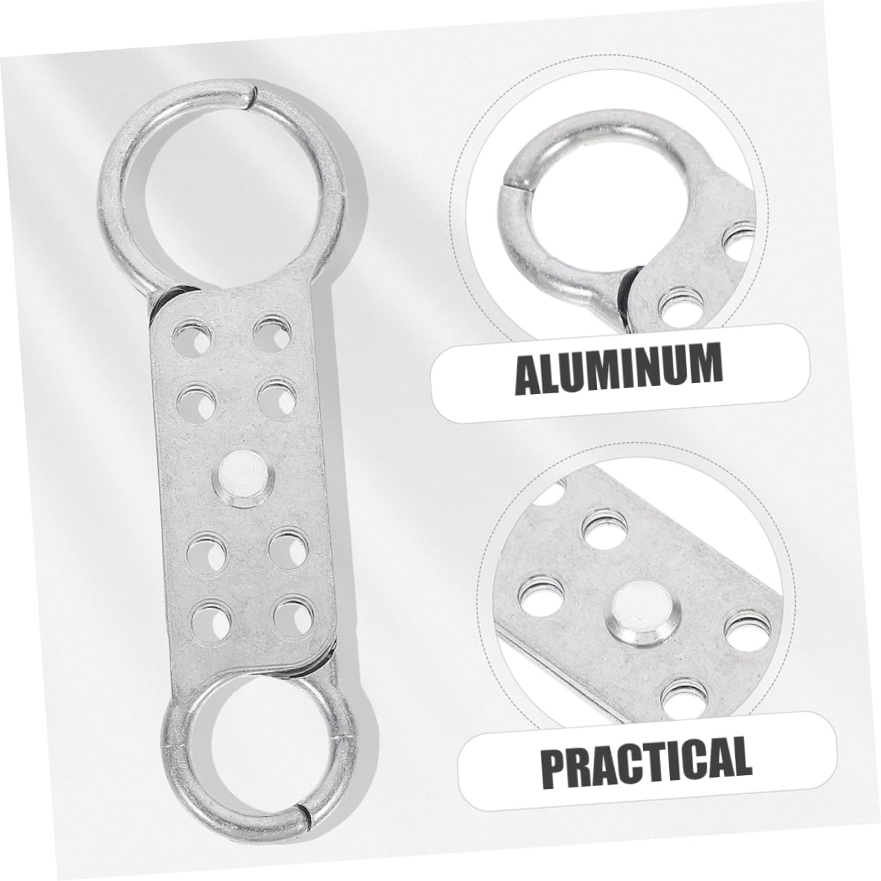 Alipis Temporary Door Locks 2pcs Aluminum Safety Hasp Double-end Padlock 8 Holes Lock Out Tag Out