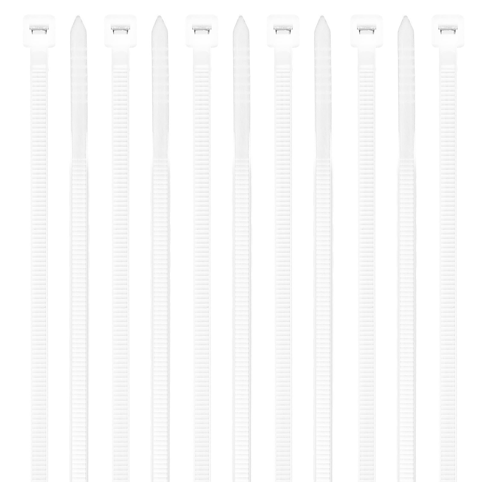 Yaluzibi Cable Ties White, 100 Pack Zip Ties 12 inch Long, 300mm x 3.6mm 40lbs Tensile Strength with UV Resistant