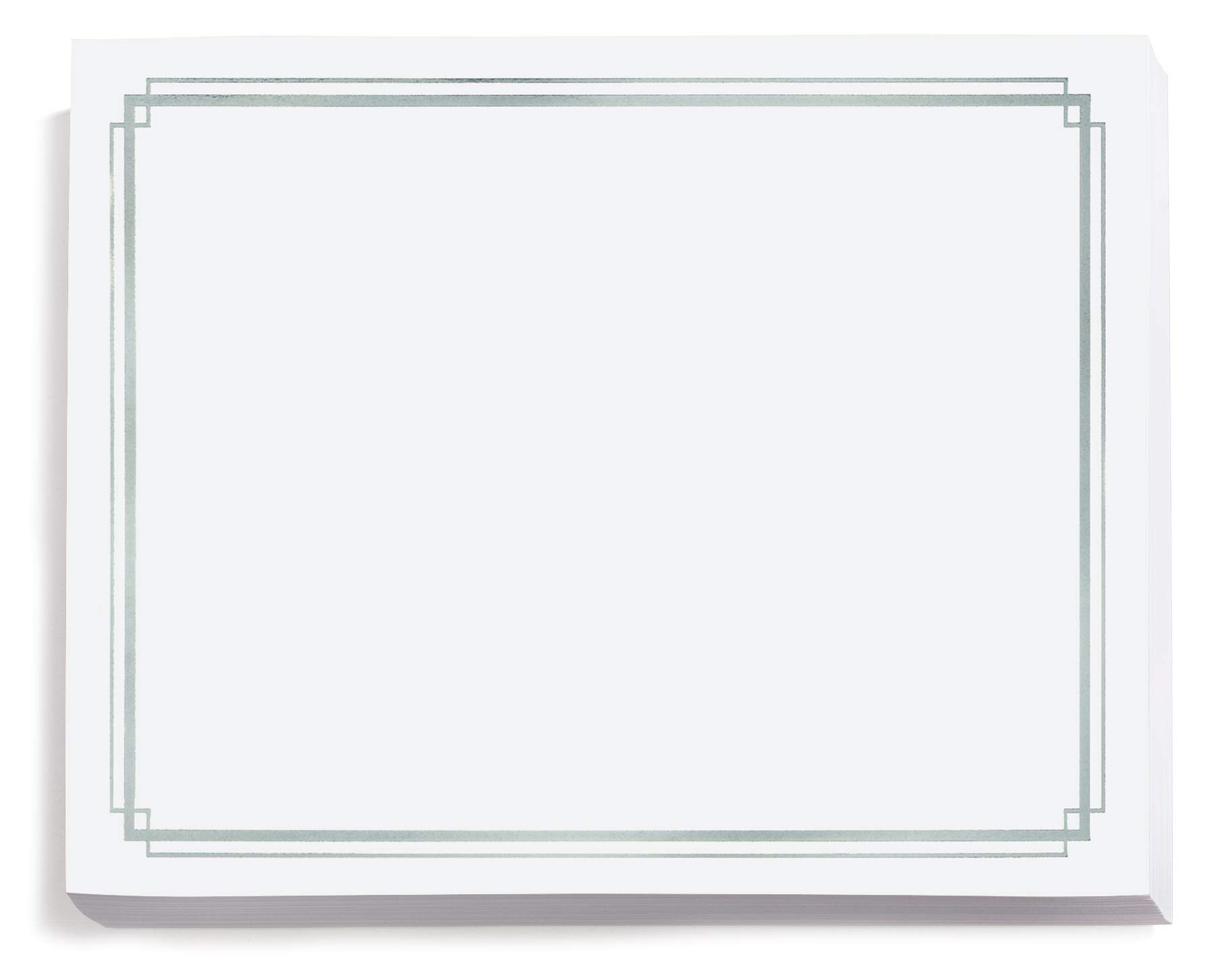 PaperDirect Foil Elegance Specialty Certificates, 50 Sheets of 38lb White Paper, 8½" x 11", Double Silver Foil Border, Perfect for Awards, Students,