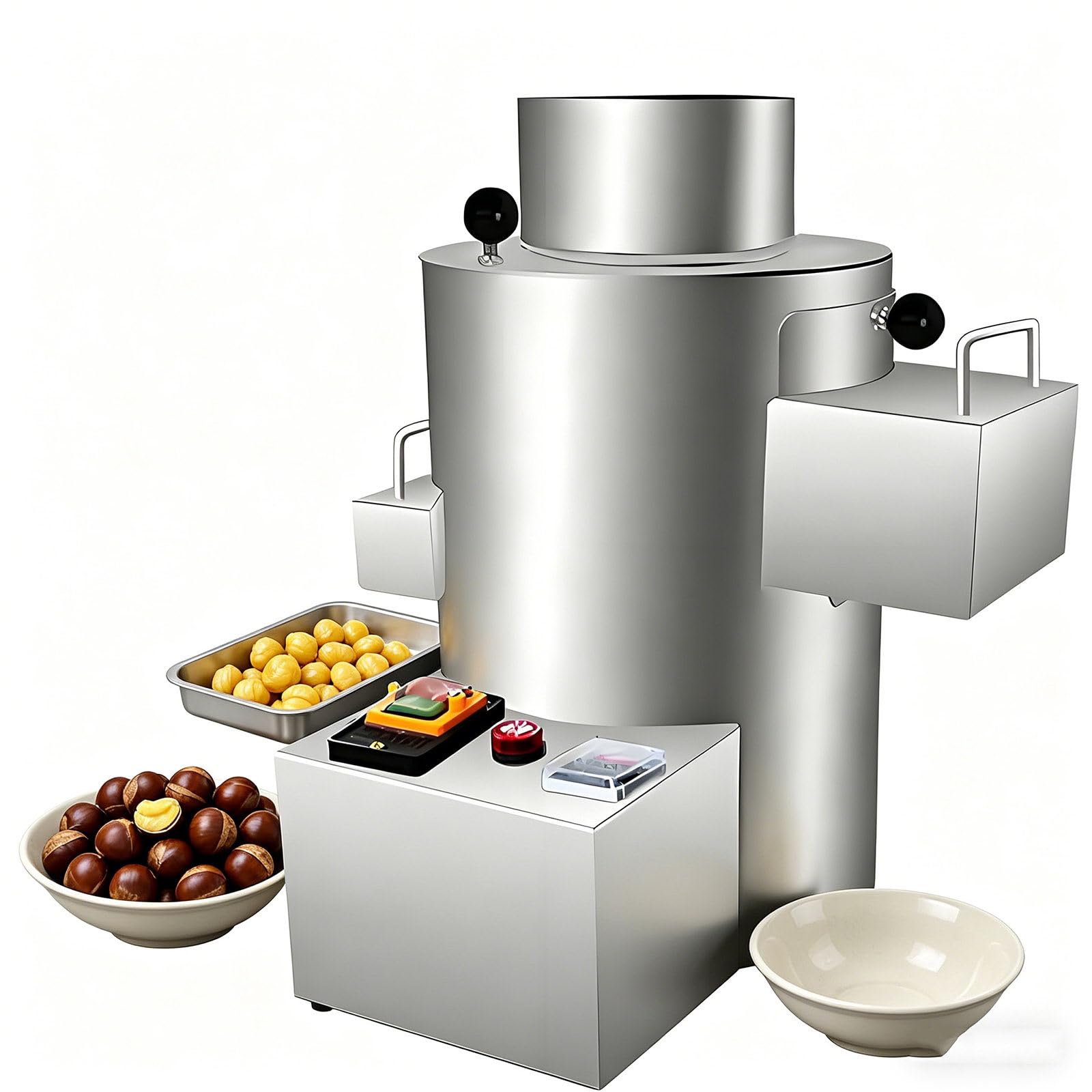 YXYLJOZ Nut Cracker Electric Chestnut Sheller, Stainless Steel Peeler Commercial, Electric Nut Cracker Machine, 200kg/h Peeling Kernel Hulling Machine