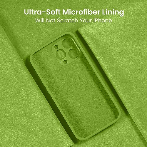 Image of FireNova Designed for iPhone 15 Pro Max Case, Silicone Upgraded [Camera Protection] Phone Case, Soft Anti-Scratch Microfiber Lining Inside, 6.7 inch, Sprout Green