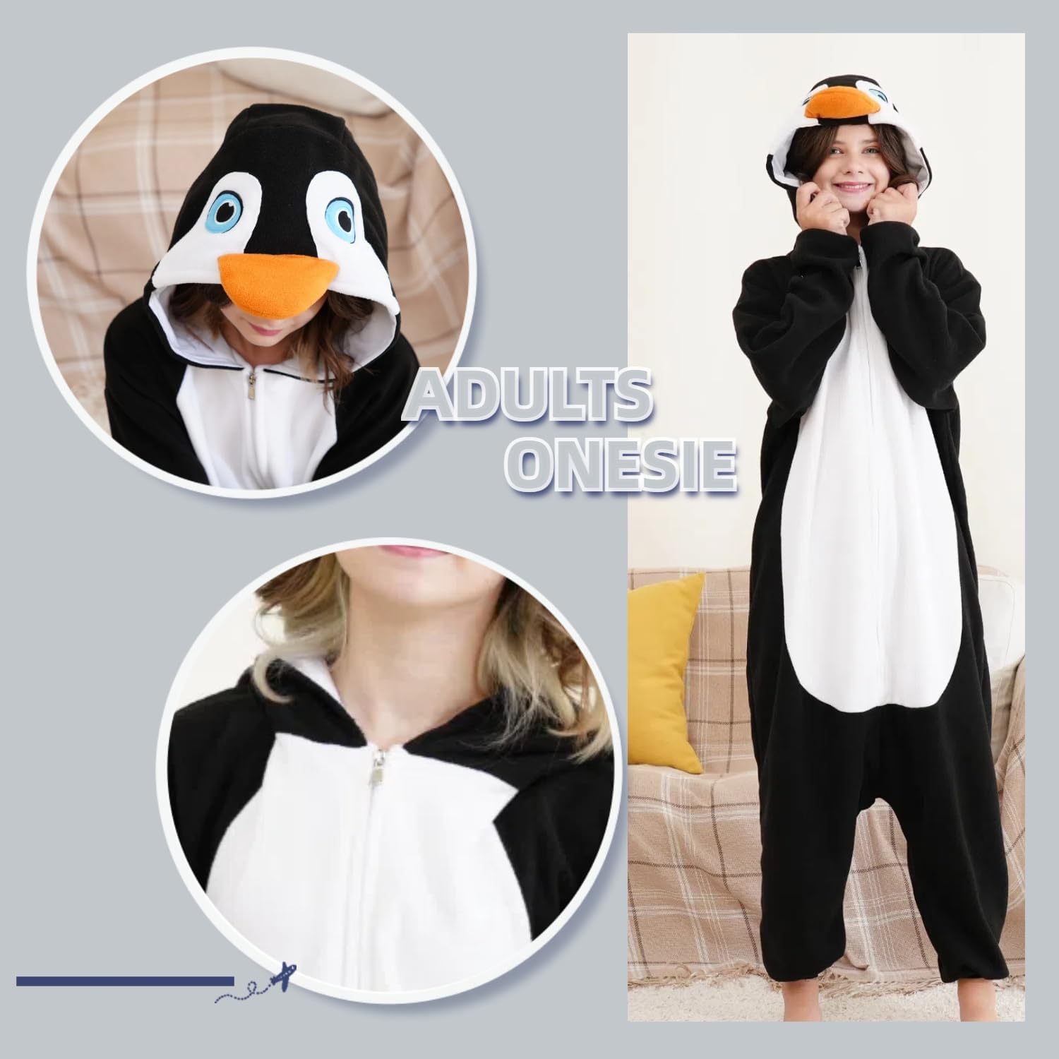 Adult Onesie Pajamas Animal Halloween Cosplay Costume One-piece Sleepwear Homewear - Image 3