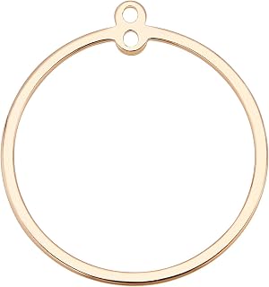 BENECREAT 20pcs 18K Real Gold Plated Round Beading Hoop Earring Finding Components for DIY Jewelry Making, 27.5x25mm
