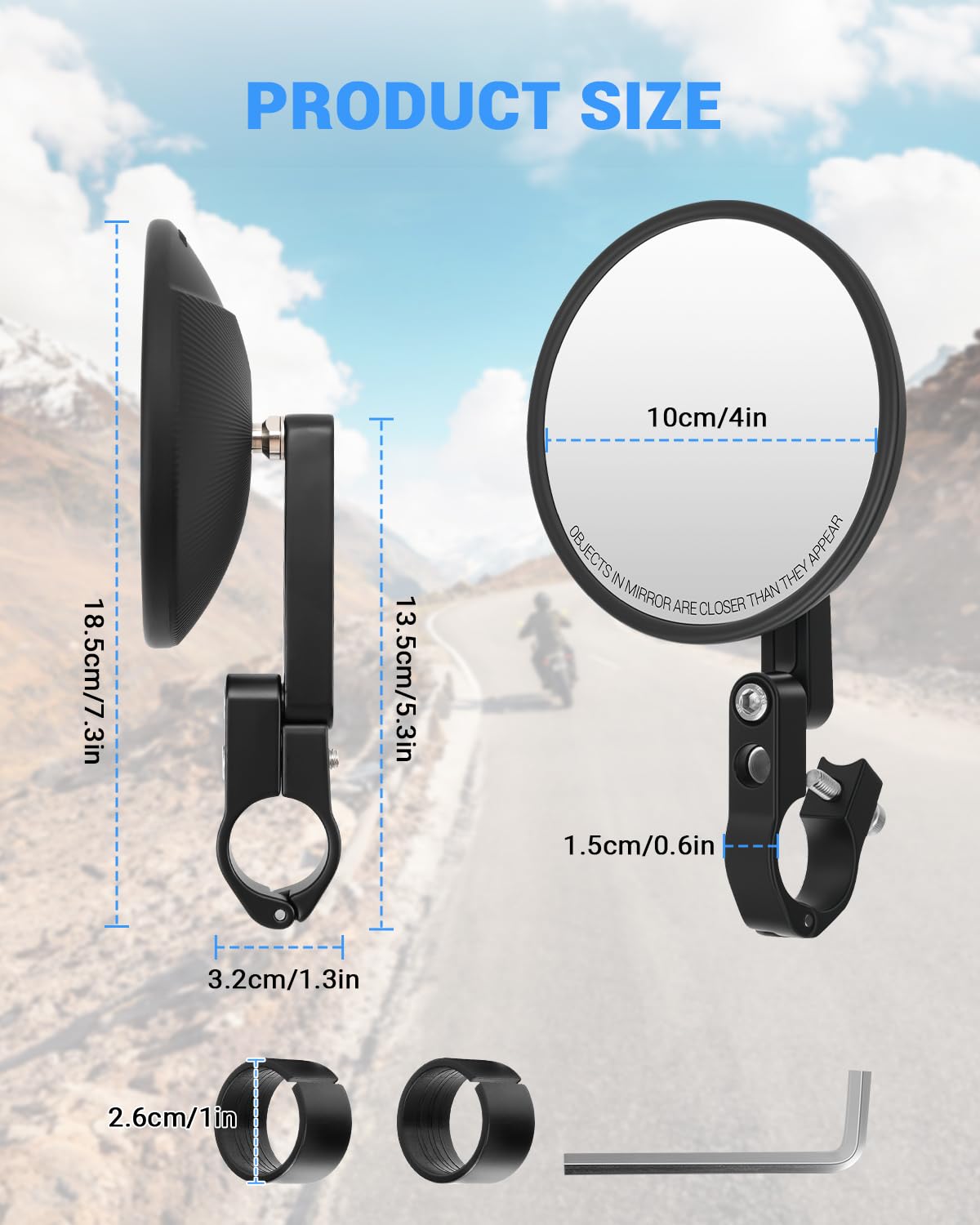 SUPAREE Specchietti Moto Universali specchietti moto manubrio omologati specchietti moto pieghevoli Adatto a Manubri con Diametri di 22 mm e 25,4 mm per Scooter Cruiser