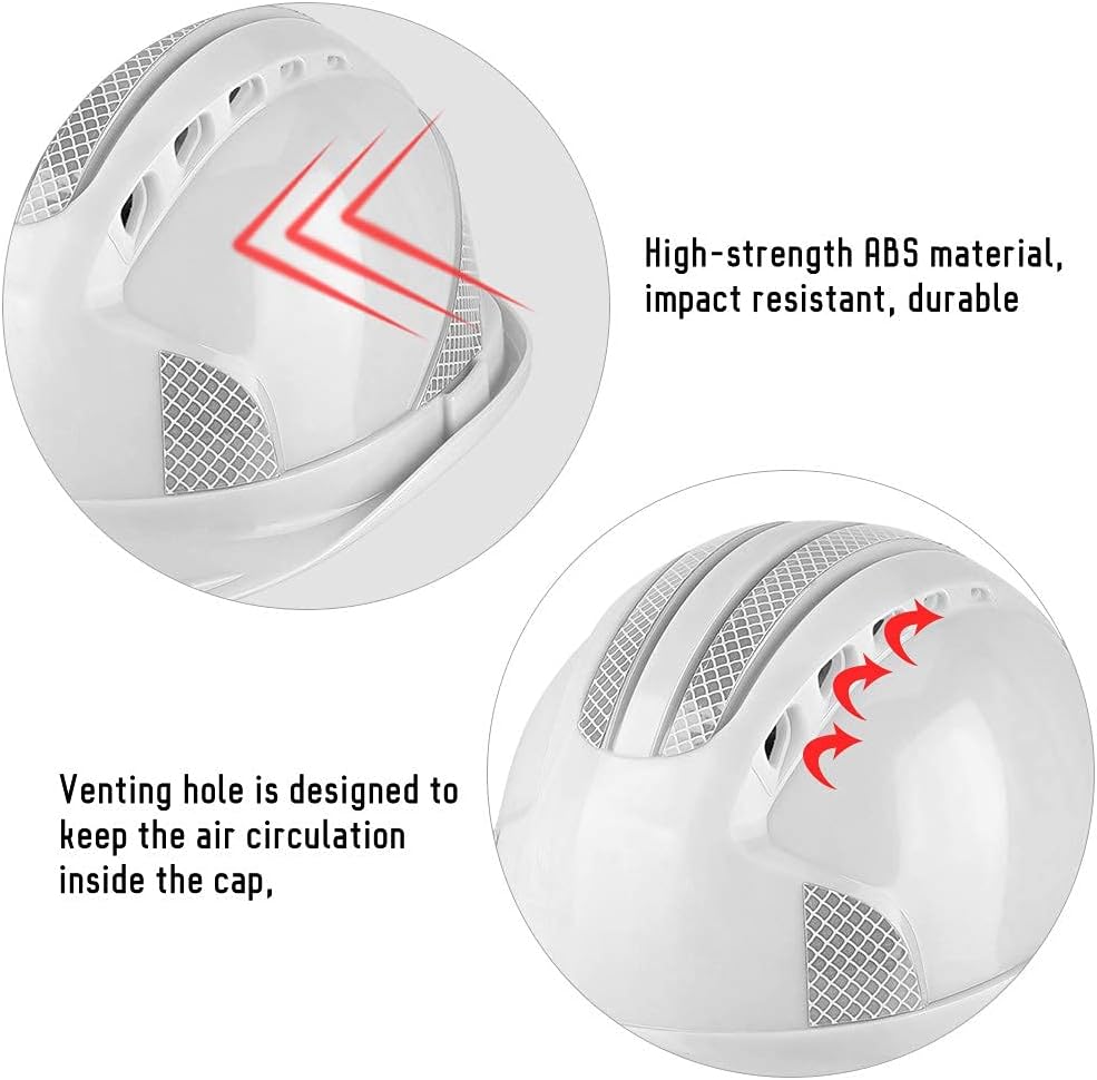 Exсluѕіvе Safety Helmet,Work-at-Height and Rescue Impact Resistant Construction Protective Helmet,Construction Site Helmet with Super Strong Reflective Strip/Head Venting Hole/Rain Chute/Short Brim