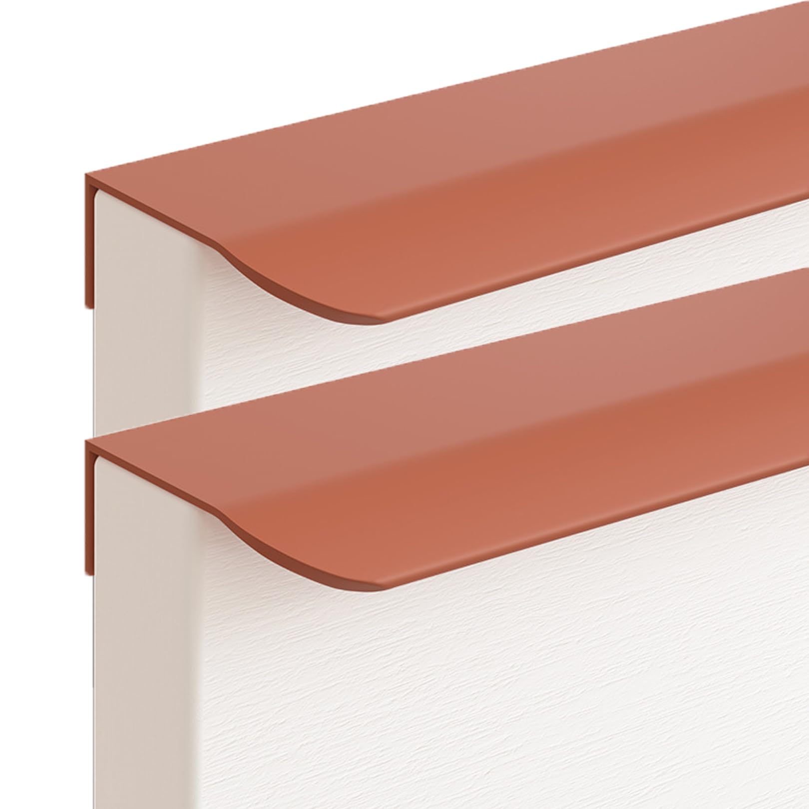 Zcru004 Red/Orange Invisible Pull Aluminum Alloy Concealed Handles Cabinet Handle Wardrobe Kitchen Cupboard Handles Finger Edge Pull Drawerhandles Knobs 2 Pieces (Overall Length 150Mm)