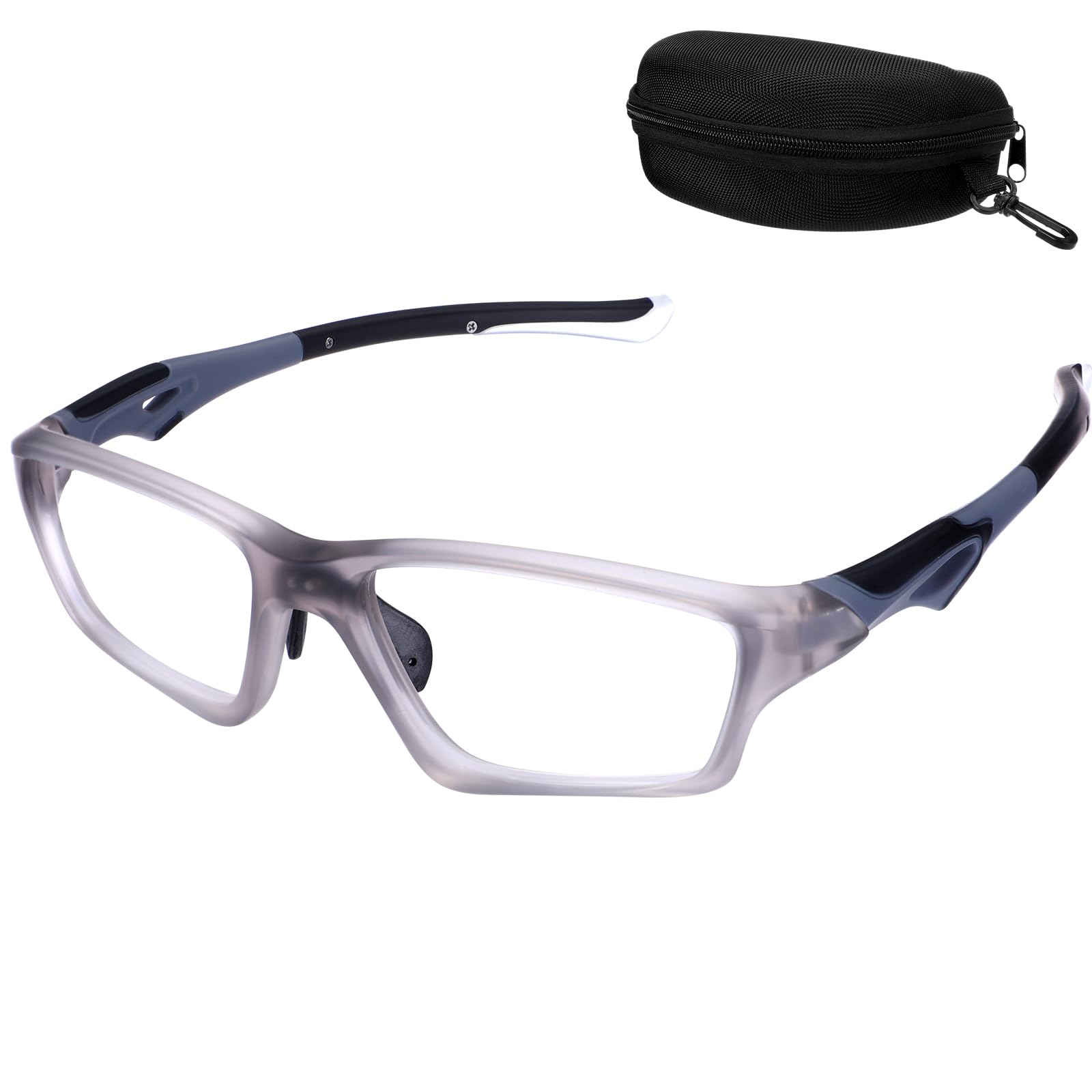 Tallew 1 set di occhiali protettivi senza lenti con custodia occhiali sportivi compatibili con pickleball senza lenti occhiali protettivi