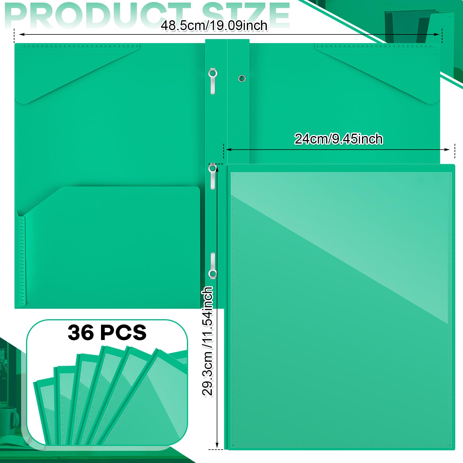 48 Pack Purple Plastic Folders With Pockets & Prongs - Letter Size, Heavy Duty For School & Office
