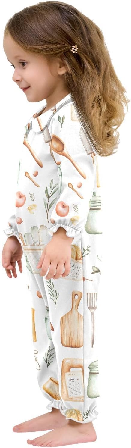 vvfelixl Baby Sleepers Kitchen Clipart Long Sleeve Onesie Girl Baby Clothes for Girl Play One-piece for 0-3 months