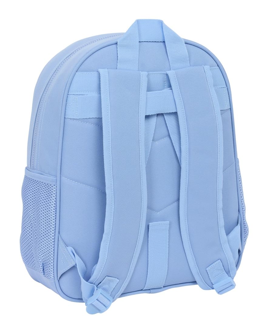 Smiley World Joyful Kinder-Rucksack, anpassbar, recycelbarer Stoff, ideal für Kinder verschiedener Altersgruppen, bequem und vielseitig, Qualität und Widerstandsfähigkeit, 32 x 12 x 38 cm, Hellblau /
