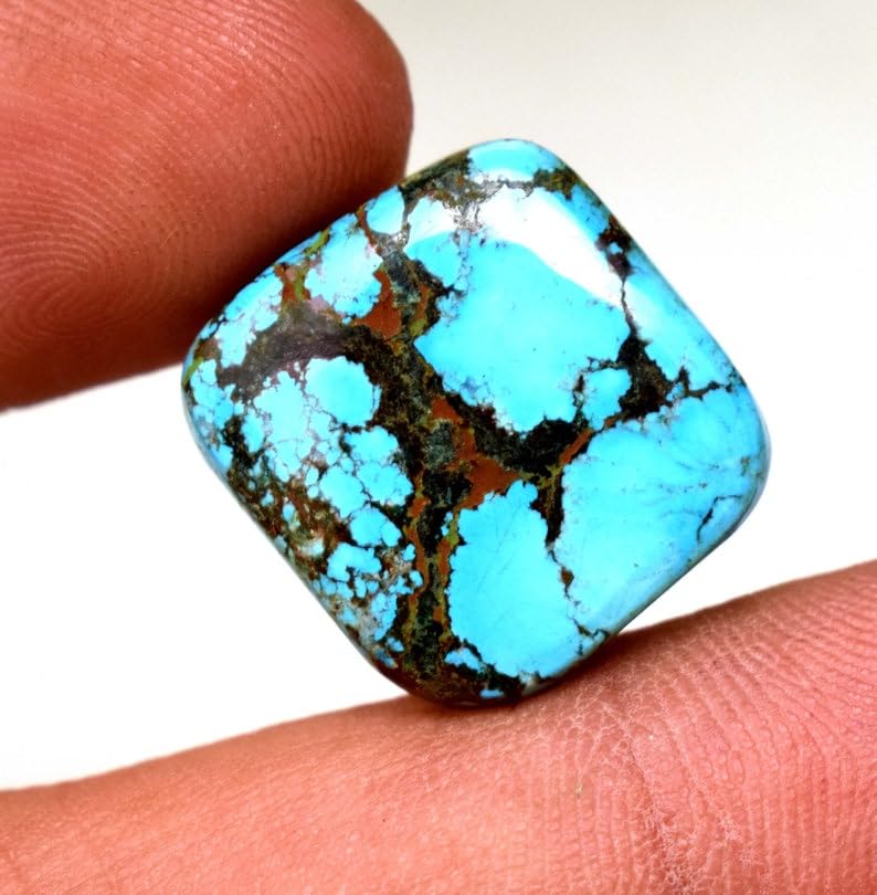 Cabochon turquoise naturelle véritable taille coussin GH_NAT_08497 - 5