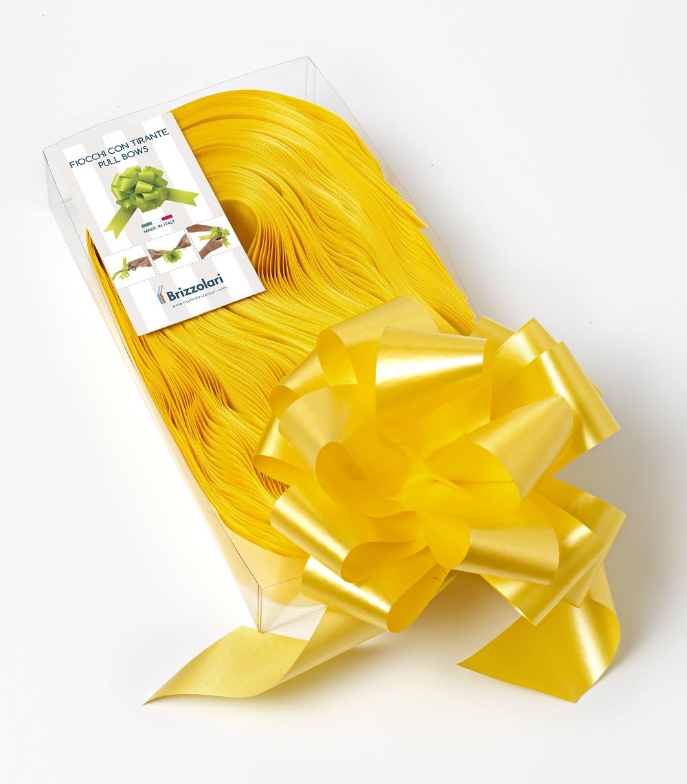PARTYLANDIA Fiocchi Rapidi, Semplice e Veloce, 50pz, Strip, Feste, Matrimonio, Compleanno (Giallo, 50mm)