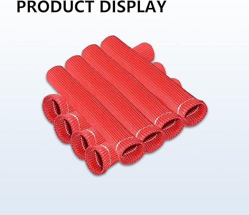 Vista 5 de 8 botas de protección de bujías, botas de alambre de bujía de 1200 grados, funda protectora de protección térmica, funda aislante de protección Rojo