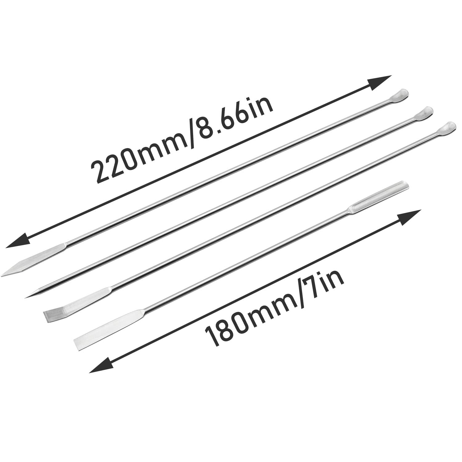 1Set of 3 Pcs Scientific Labwares Stainless Steel Double Ended Micro Lab Scoop Spoon Laboratory Equipment Half Rounded and Flat End Spatula Sampler — Amazon image 2