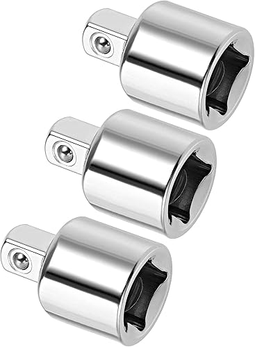 Reductor de enchufe de 3 piezas – [3/8 pulgadas (F) x 1/4 pulgadas (M)] Herramienta de conversión de hembra a macho para uso de llave de trinquete y