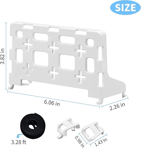 Miniatura 5 de Haoguo - Soporte universal de plástico para estante de centro multimedia, soporta 20 libras de peso, compatible con centros de medios estructurados