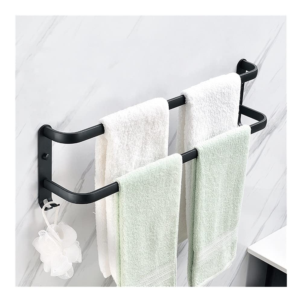 Porte-serviettes mural en aluminium spatial barre simple 50 cm pour salle de bain
