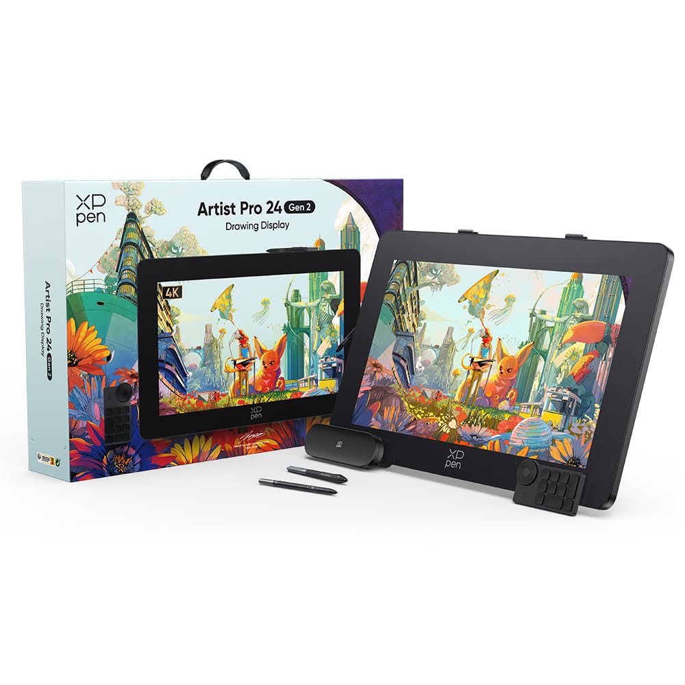 XPPen Artist Pro 24 (Gen 2) Tela 4K Ultra HD, Mesa Digitalizadora