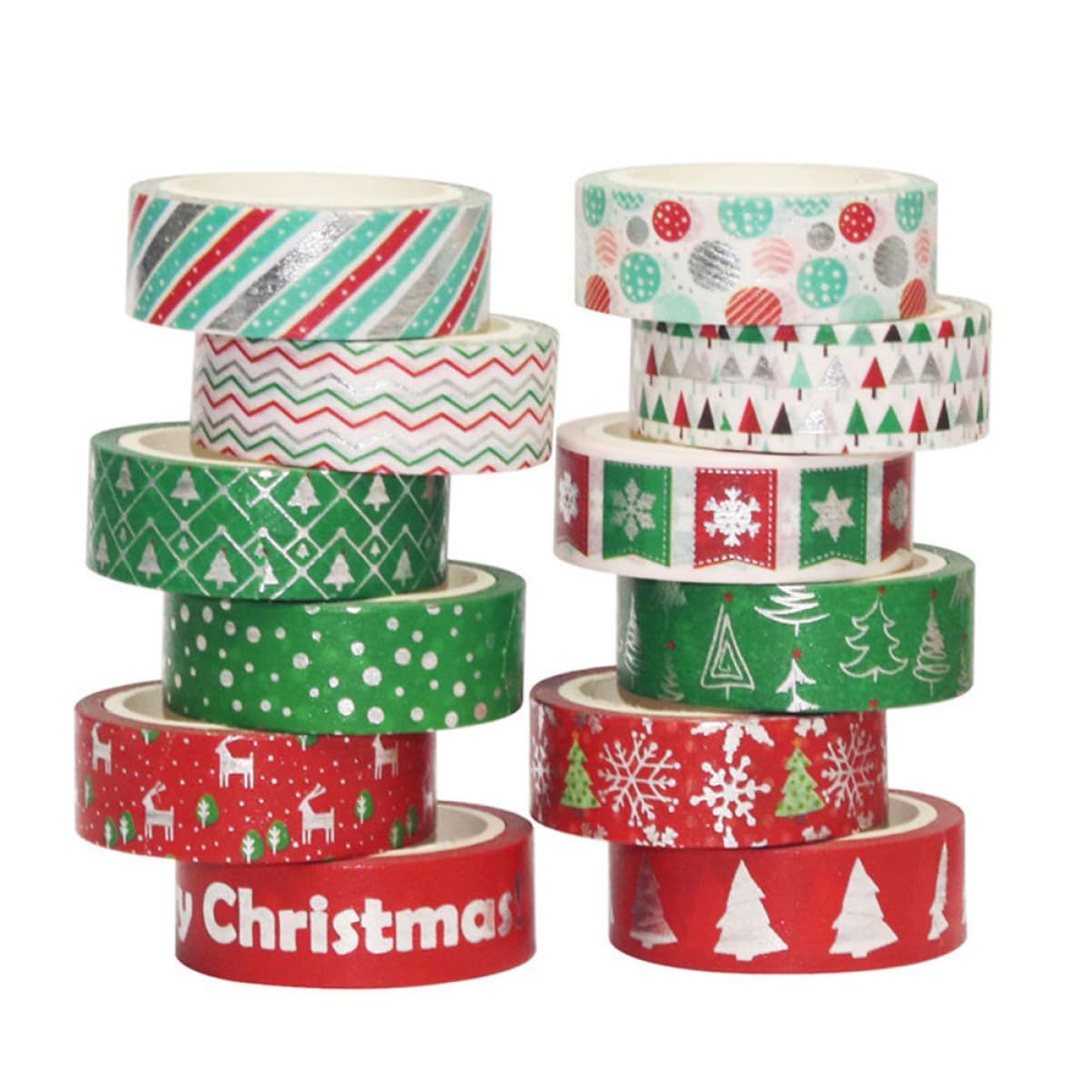 Didiseaon Rollos Linda Cinta De Papel Washi Cinta Adhesiva Washi Cinta De De Fiesta De Navidad Cinta Washi Cinta Decorativa Navideña Salir Adelante por Sí Mismo Árbol De Navidad