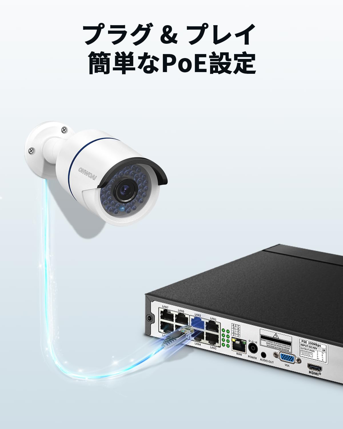 【30メートル超強暗視】OHWOAI POE防犯カメラセット 防犯カメラ Amazon.co.jp: 【30メートル超強暗視】OHWOAI POE防犯カメラセット