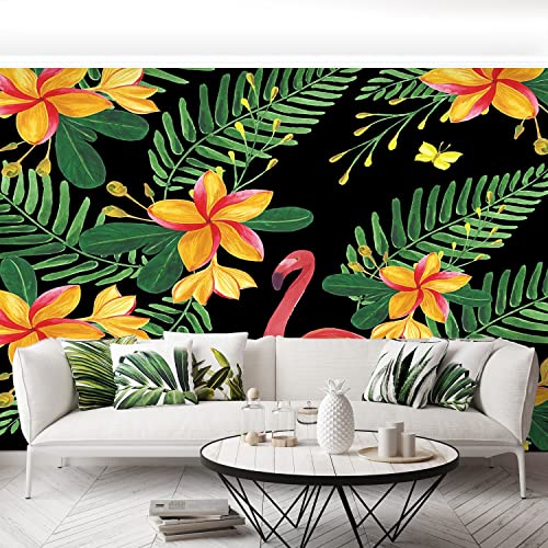 Papier peint fleurs flamants de qualité supérieure pour habillage mural - 5