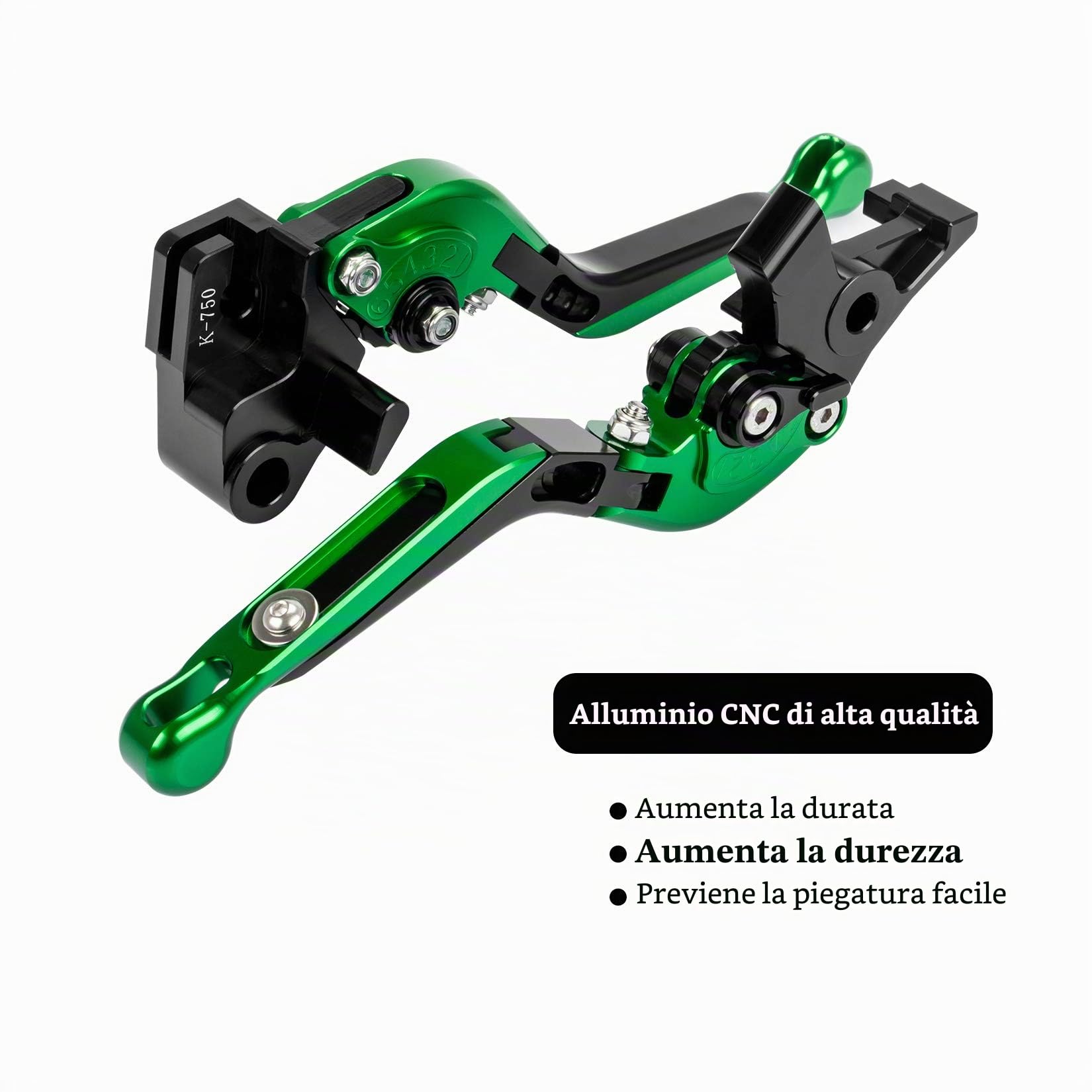 psler Leva Frizione per Leva Freno Moto, 1 Coppia di Leve Lunghezza 185 mm / 7,28 pollici Set di Leve Frizione e Freno, per Kawasaki ER-6F ER-6N 2009-2016 (Verde)