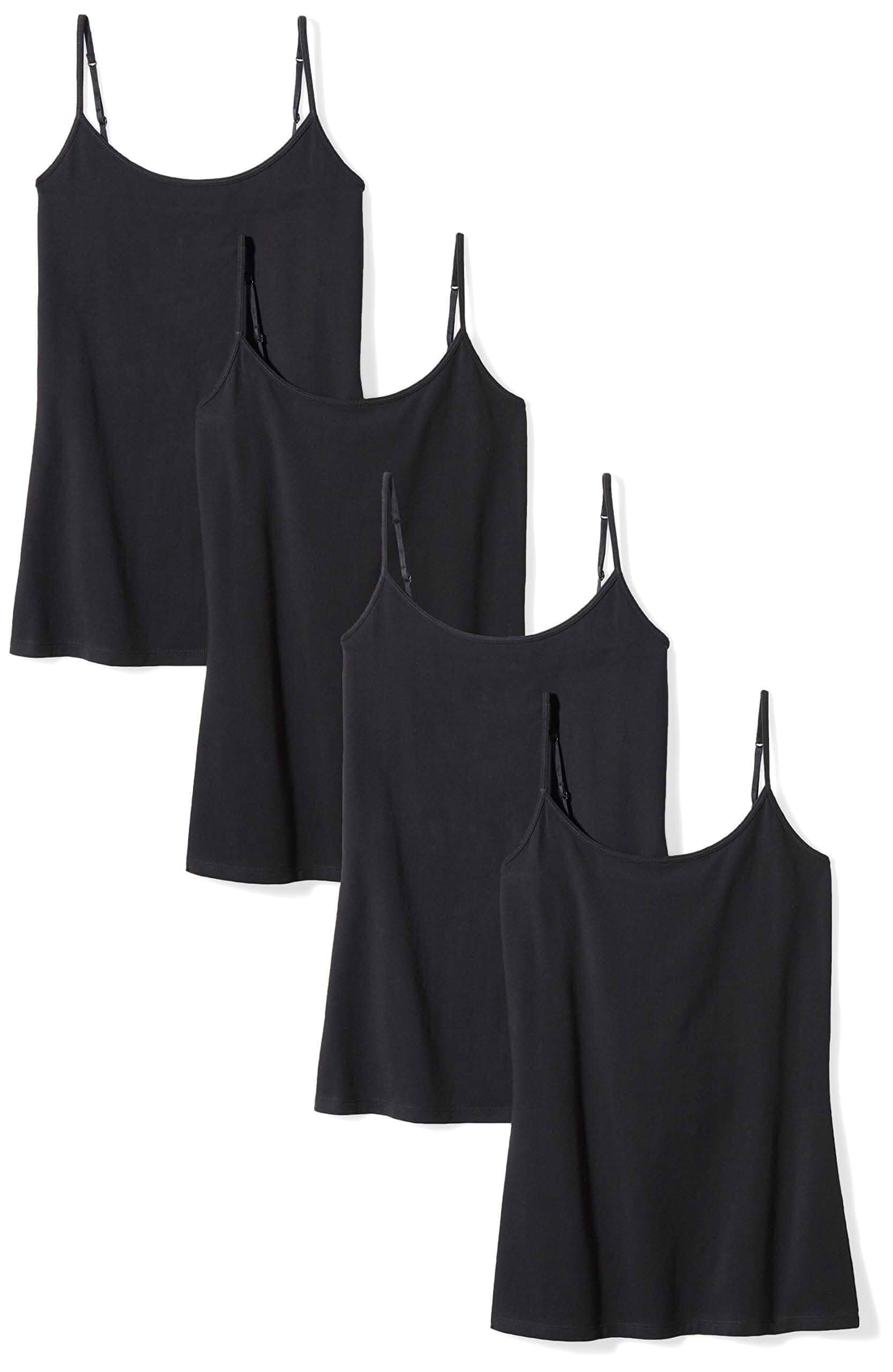 Amazon Essentials Women's Slim-Fit Camisole for Layering and Everyday Wear, Pack of 4 Slim Fit