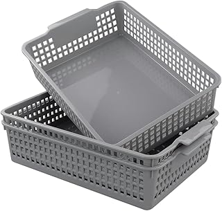 Bblie A4 Rectangulaire Bureau Plastique Panier de Rangement, Lot de 3